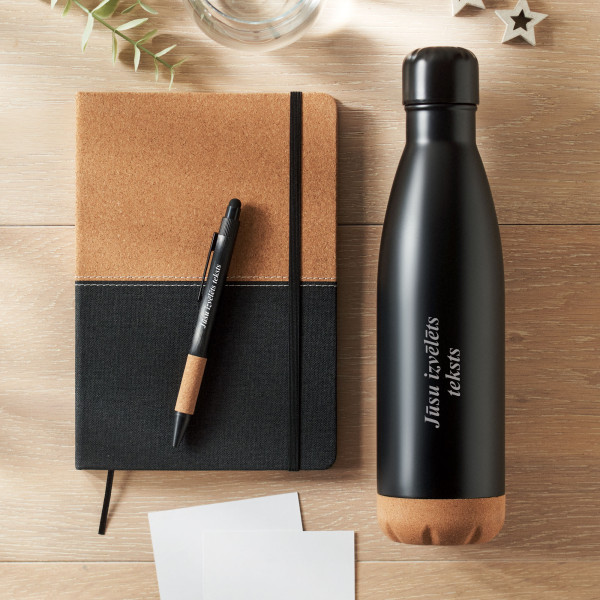 Ilgtspējīga dāvanu komplekts "ECO Black" ar Jūsu izvēlētu tekstu