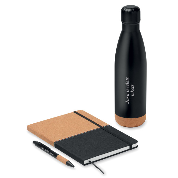 Ilgtspējīga dāvanu komplekts "ECO Black" ar Jūsu izvēlētu tekstu