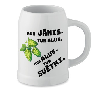 Keramikas kauss "Kur Jānis, tur svētki"