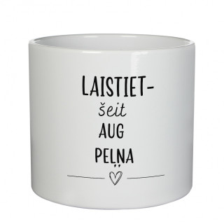 Keramikas pods "Laistiet – šeit aug peļņa"