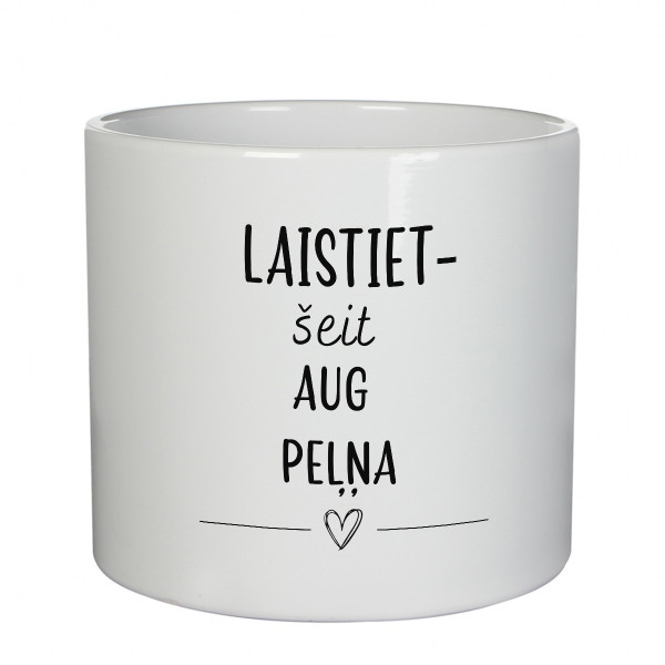 Keramikas pods "Laistiet – šeit aug peļņa"