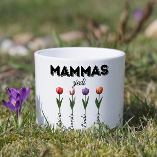 Keramikas pods "Mammas ziedi" ar bērnu vārdiem