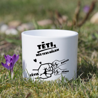 Keramikas pods "Tētis un bērni" ar bērnu vārdiem Keramikas pods "Tētis un bērni" ar bērnu vārdiem
