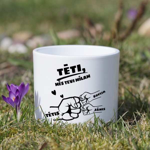 Keramikas pods "Tētis un bērni" ar bērnu vārdiem