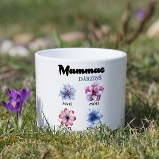 Keramikas puķupods "Mammas dārziņš" ar bērnu vārdiem