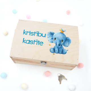 Koka kastīte "Kristību kastīte ar zilonīti"
