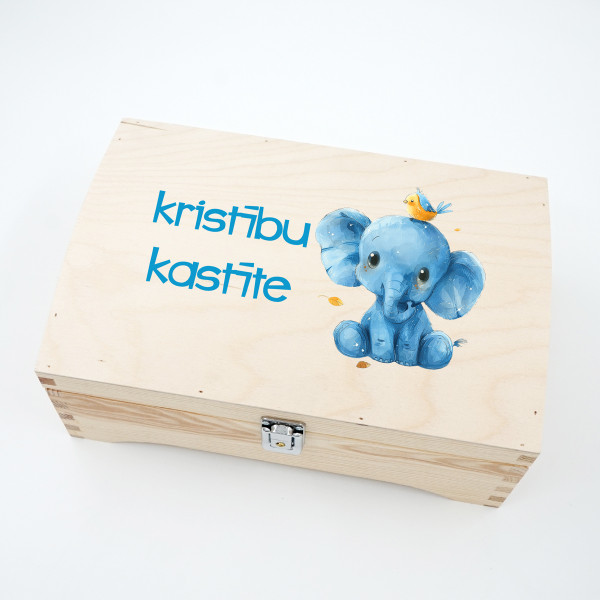 Koka kastīte "Kristību kastīte ar zilonīti" Koka kastīte "Kristību kastīte ar zilonīti"