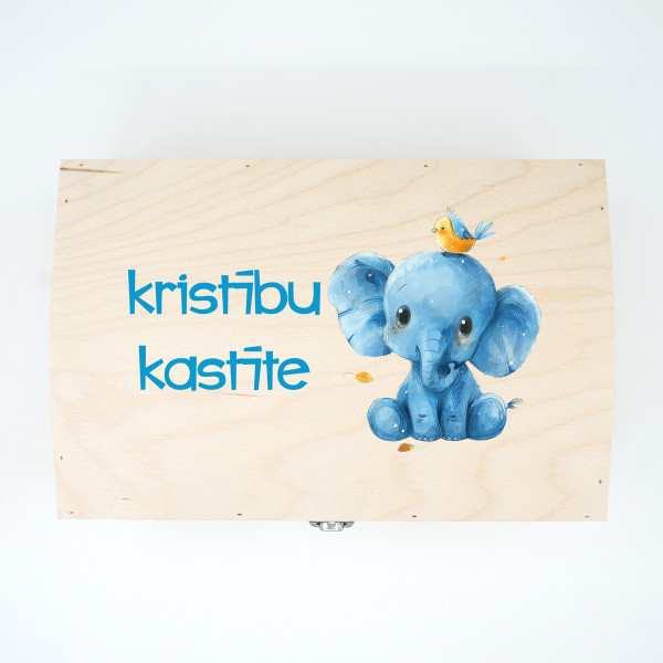 Koka kastīte "Kristību kastīte ar zilonīti" Koka kastīte "Kristību kastīte ar zilonīti"