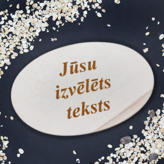 Koka ovāls virtuves dēlis ar jūsu izvēlētu tekstu