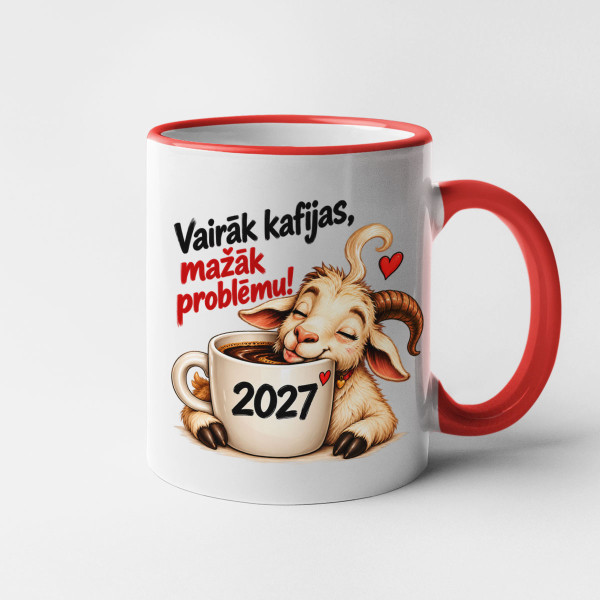 Krūze „2027 – Vairāk kafijas, mazāk problēmu“