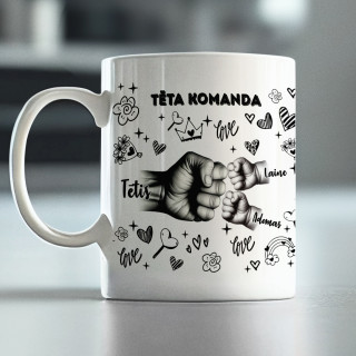 Krūze "Tēta komanda" ar izvēlētiem bērnu vārdiem