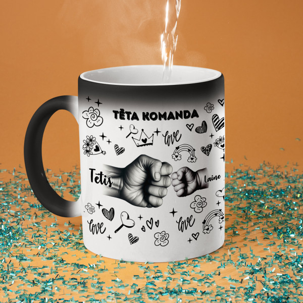 Krūze "Tēta komanda" ar izvēlētiem bērnu vārdiem