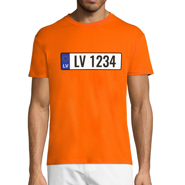 T-krekls "Automašīnas numurs" ar Jūsu izvēlētu mašīnas numuru