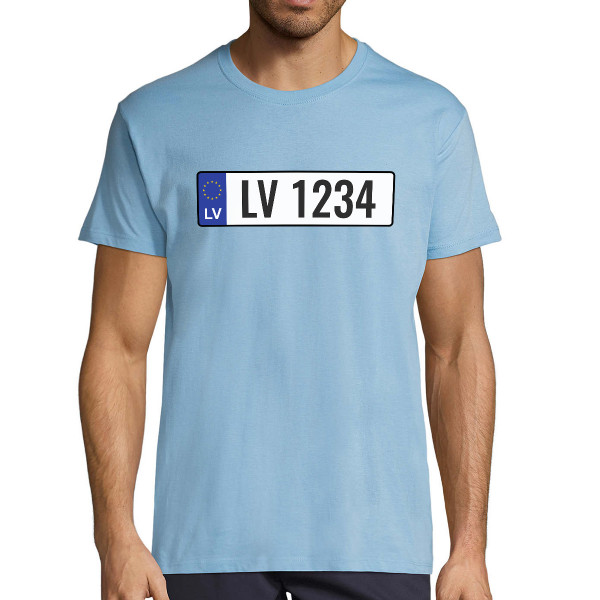 T-krekls "Automašīnas numurs" ar Jūsu izvēlētu mašīnas numuru