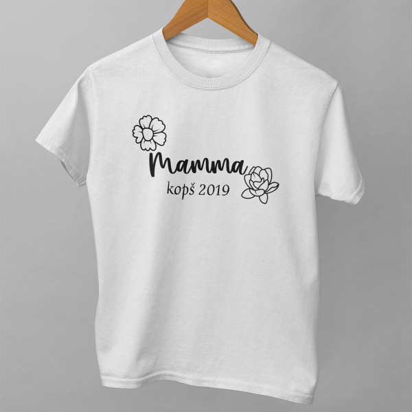 Sieviešu t-krekls "Mamma kopš" ar gadu pēc izvēles