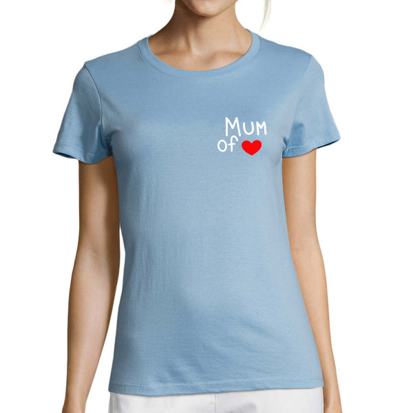Sieviešu t-krekls "Mum" ar Jūsu izvēlētu sirsniņu skaitu