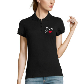 Sieviešu polo krekls "Mum" ar Jūsu izvēlētu sirsniņu skaitu