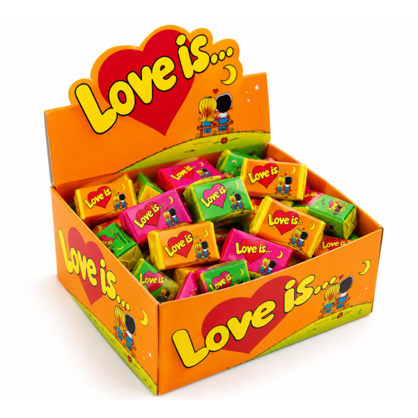 Košļājamā gumija "LOVE IS..." - 1 gab.