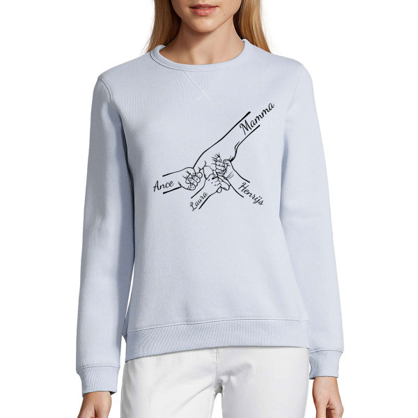 Pasteļtoņu džemperis "Mamma un bērni" ar izvēlētiem bērnu vārdiem