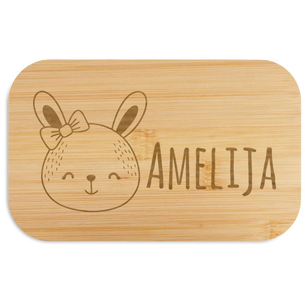 Pusdienu kārba "BEIBABOX - trusītis" ar Jūsu izvēlētu vārdu