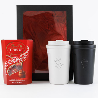 Premium dāvanu komplekts pārim "Zodiaka zvaigznājs" ar Jūsu izvēlētajām zodiaka zīmēm (400ml)