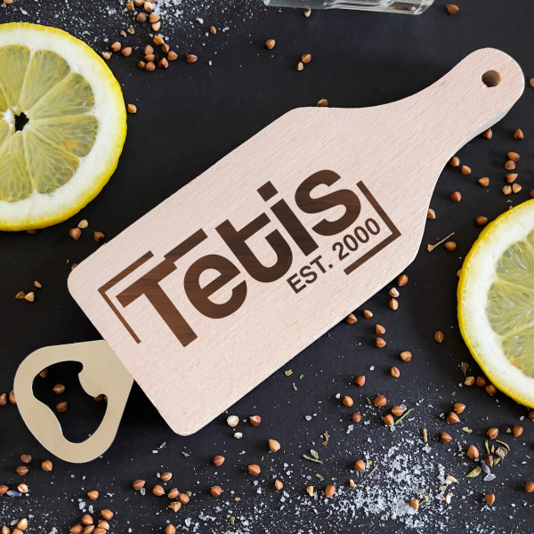 Pudeļu attaisāmais - virtuves dēlis "Tētis" ar gadu pēc izvēles
