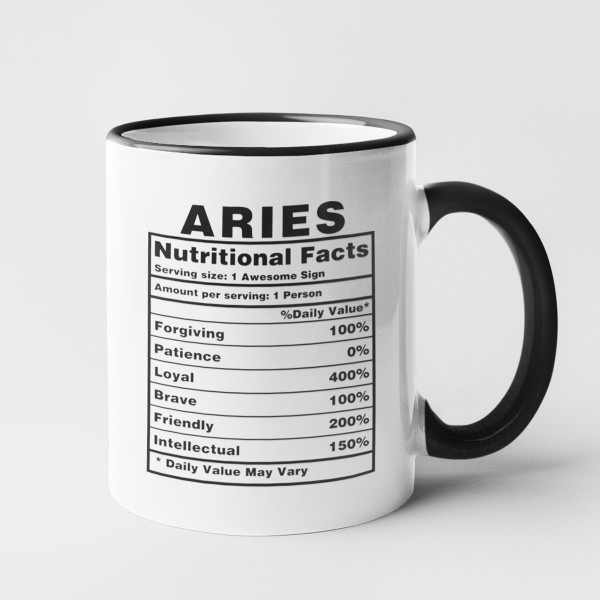 Krūze "Aries Nutrition Facts"