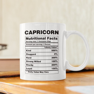 Krūze "Capricorn Nutrition Facts"