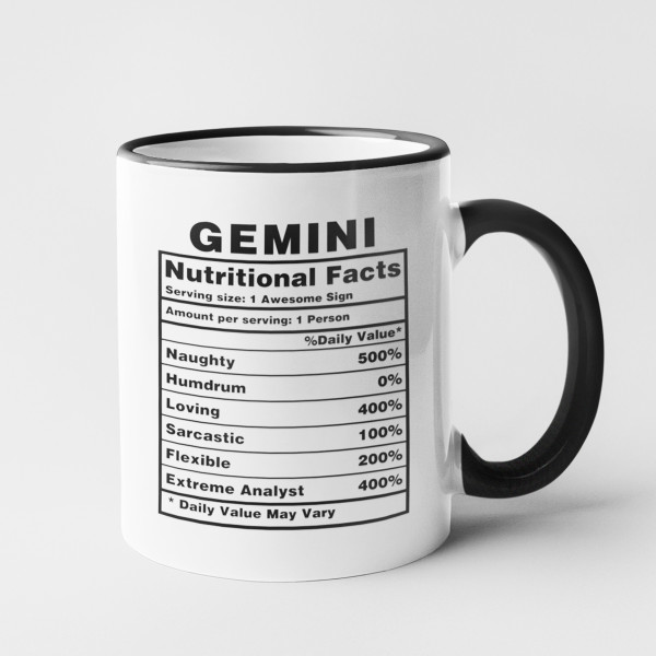 Krūze "Gemini Nutrition Facts"