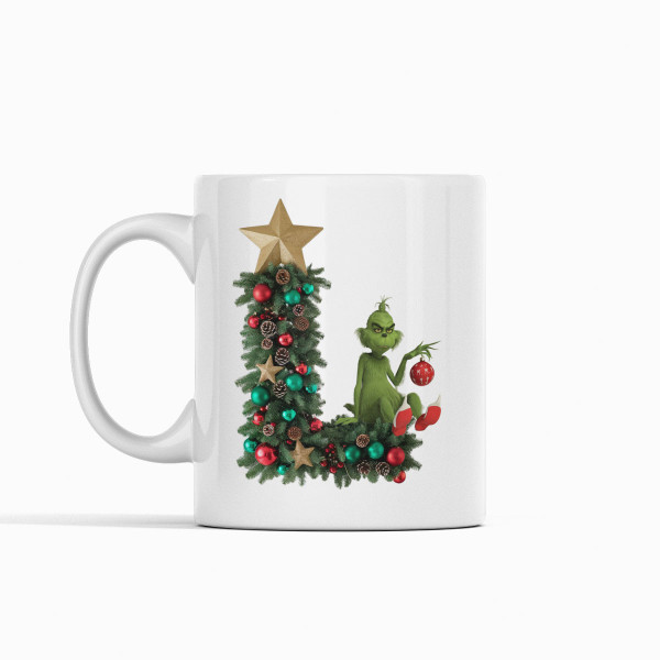 Krūze "Grinch Christmas" ar burtu pēc izvēles