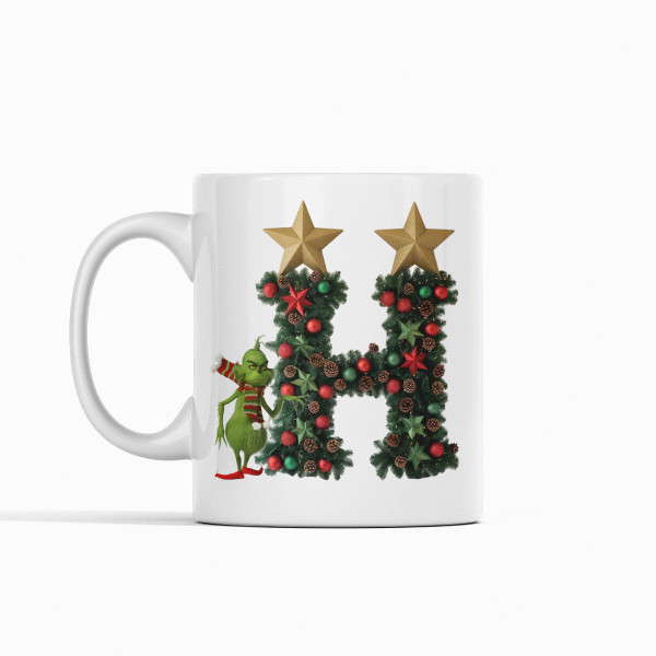 Krūze "Grinch Christmas" ar burtu pēc izvēles
