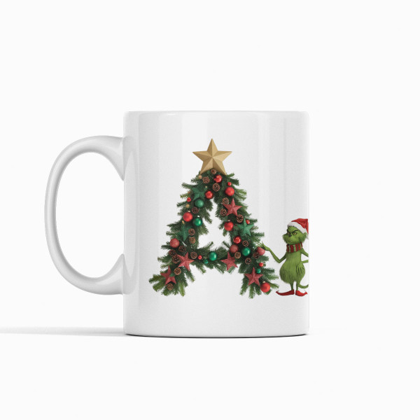 Krūze "Grinch Christmas" ar burtu pēc izvēles