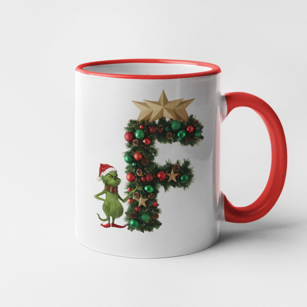 Krūze "Grinch Christmas" ar burtu pēc izvēles