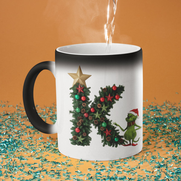 Krūze "Grinch Christmas" ar burtu pēc izvēles