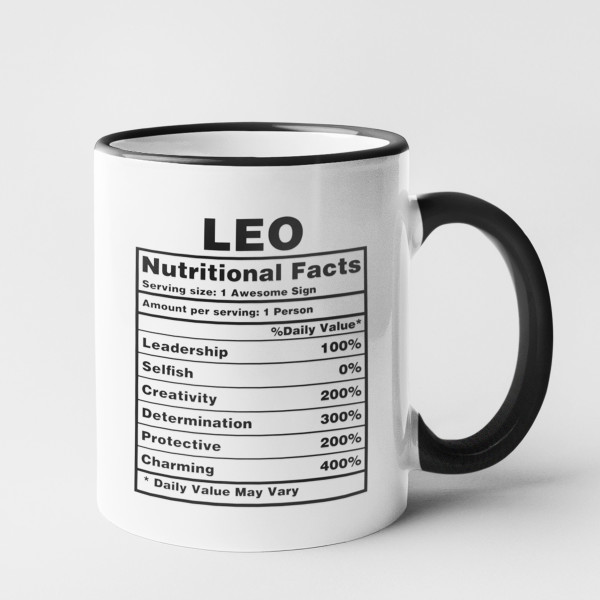 Krūze "Leo Nutrition Facts"