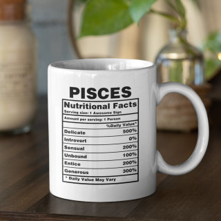 Krūze "Pisces Nutrition Facts"