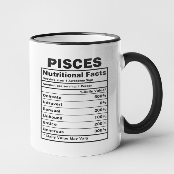 Krūze "Pisces Nutrition Facts"