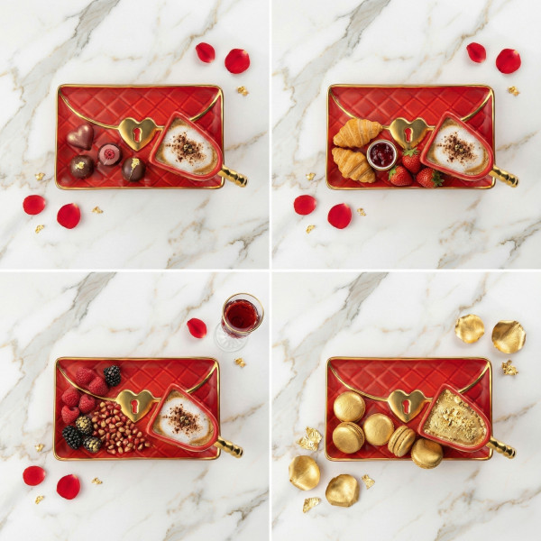 Krūze "Somiņa" ar apakštasīti un sirds formas karotīti