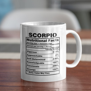 Krūze "Scorpio Nutrition Facts"