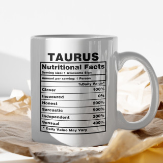 Krūze "Taurus Nutrition Facts"