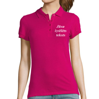 Sieviešu polo krekls ar tekstu pēc Jūsu izvēles