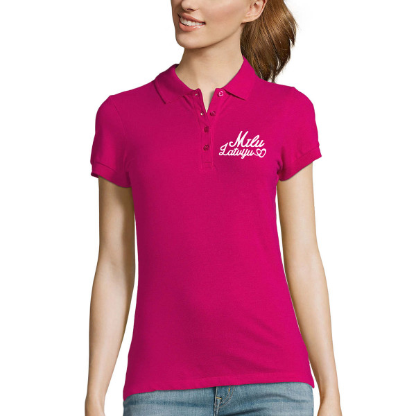 Sieviešu polo krekls "Mīlu Latviju"