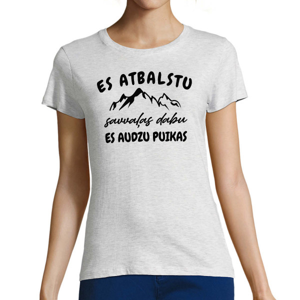Sieviešu T-krekls "Es atbalstu savvaļas dabu"