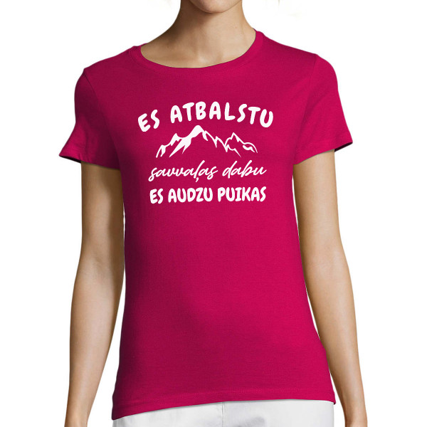 Sieviešu T-krekls "Es atbalstu savvaļas dabu"