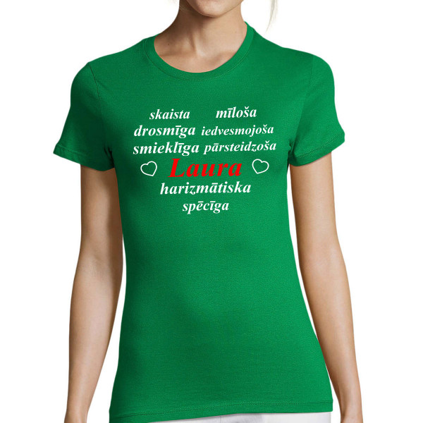 Sieviešu t-krekls "Labākā mamma" ar Jūsu izvēlētu vārdu