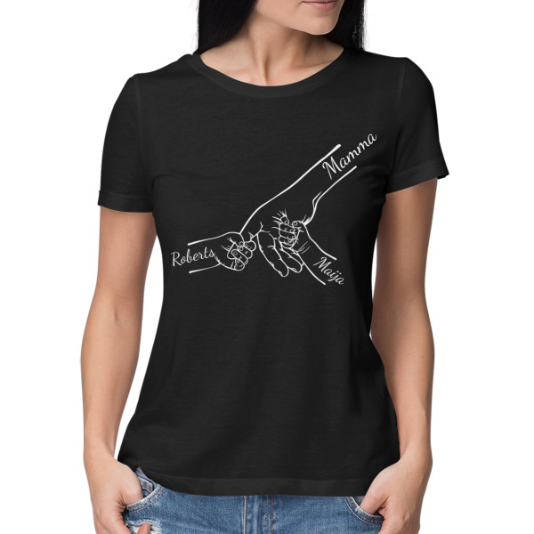 Sieviešu T-krekls "Mamma un bērni" ar izvēlētiem bērnu vārdiem