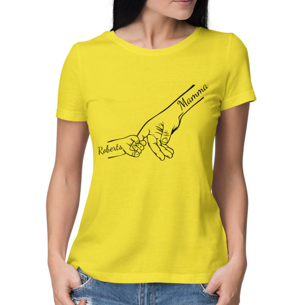 Sieviešu T-krekls "Mamma un bērni" ar izvēlētiem bērnu vārdiem