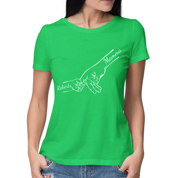 Sieviešu T-krekls "Mamma un bērni" ar izvēlētiem bērnu vārdiem