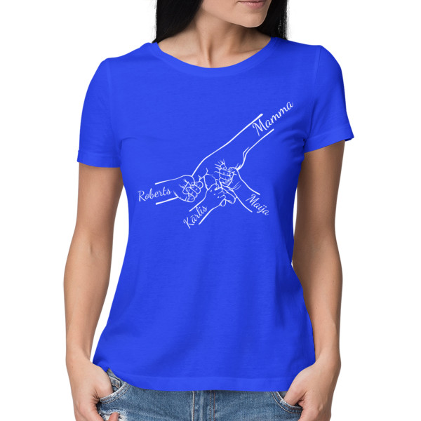 Sieviešu T-krekls "Mamma un bērni" ar izvēlētiem bērnu vārdiem