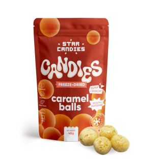STAR CANDIES liofilizētas konfektes "Caramel balls", 40g.